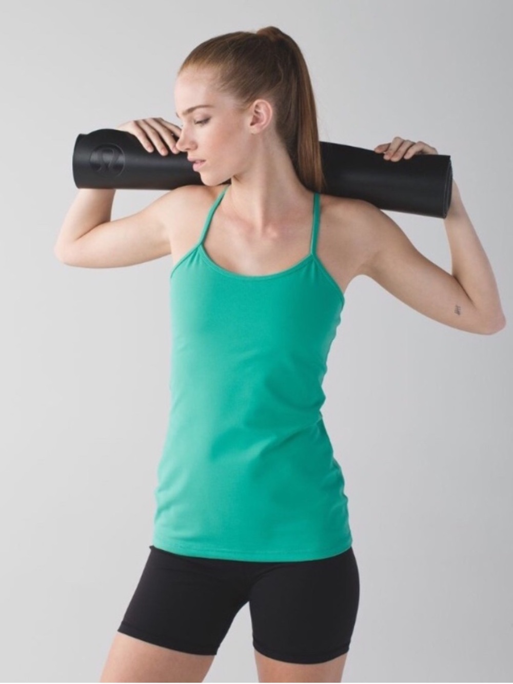 Lululemon Athletica Power Y Tank Top Cami Bright Mint Blue